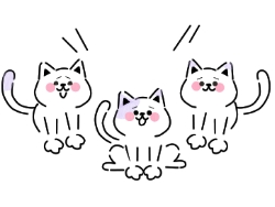 たくさんの猫が集まっているイラスト