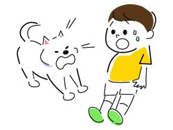 靴を加えてる犬のイラスト