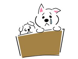 獣医師の診察を受ける犬のイラスト